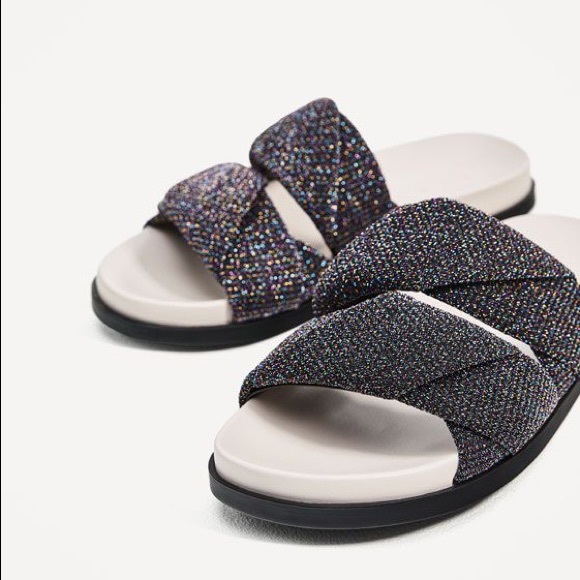 NWT Zara shiny slides - Picture 2 of 5